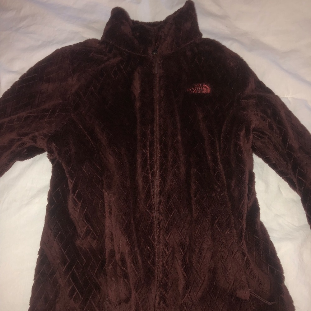 NORTH FACE maroon zip up